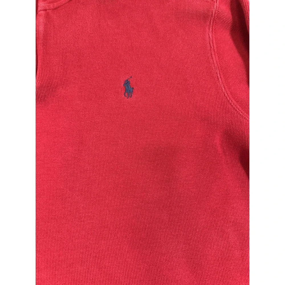 Vintage Polo Ralph Lauren Sweater Mens Size XL Red Quarter Zip Pullover Pony